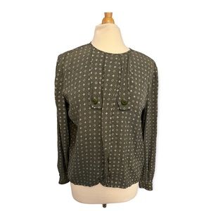 Vintage Valentino Boutique  Olive Button Blouse